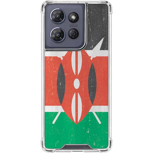 Kenya Flag Distressed Moto G 5G (2025) Clear Case