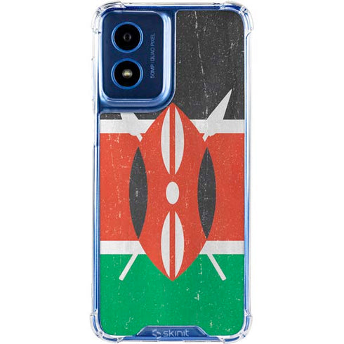 Kenya Flag Distressed Moto G Play 4G (2024) Clear Case