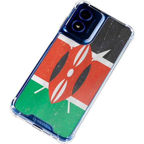 Kenya Flag Distressed Moto G Play 4G (2024) Clear Case