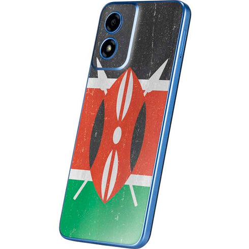 Kenya Flag Distressed Moto G Play 4G (2024) Skin