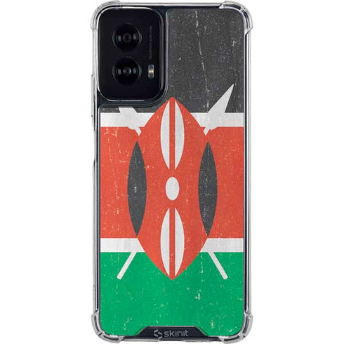 Kenya Flag Distressed Moto G Power 5G (2024) Clear Case