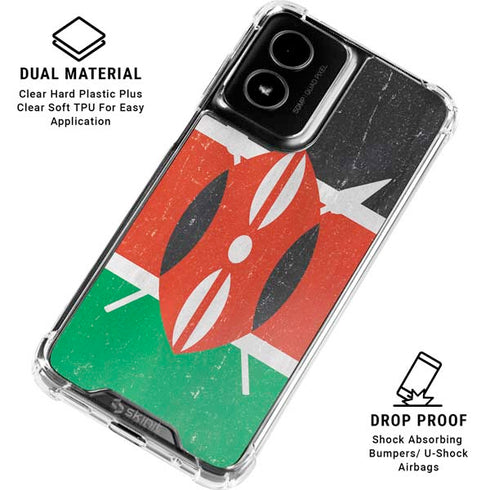 Kenya Flag Distressed Moto G Power 5G (2024) Clear Case