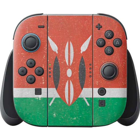 Kenya Flag Distressed Nintendo Skins