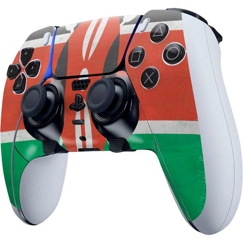 Kenya Flag Distressed PS5 DualSense Edge Pro Controller Skin