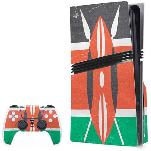 Kenya Flag Distressed PlayStation PS5 Skins