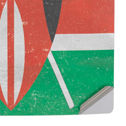 Kenya Flag Distressed PS5 Slim Digital Edition Console Skin
