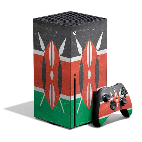 Kenya Flag Distressed Xbox Series X Bundle Skin