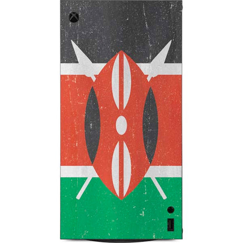 Kenya Flag Distressed XBox Series X Digital Edition Console Skin