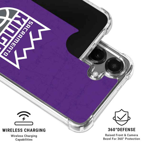 NBA Sacramento Kings Distressed Galaxy S26 Plus Clear Case