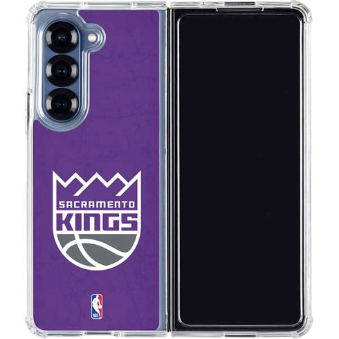 NBA Sacramento Kings Distressed Galaxy Z Fold7 Clear Case