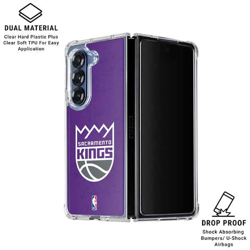 NBA Sacramento Kings Distressed Galaxy Z Fold7 Clear Case
