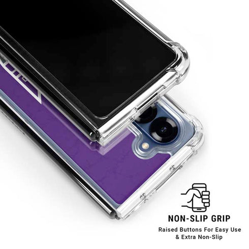 NBA Sacramento Kings Distressed Galaxy Z Fold7 Clear Case