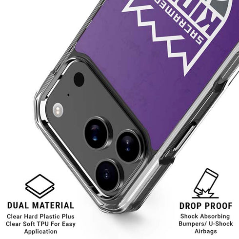 NBA Sacramento Kings Distressed iPhone 18 Pro Clear Case