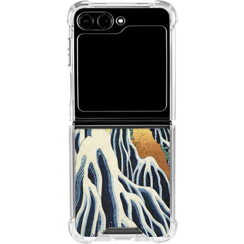 Kirifuri Falls in Kurokawa Mountain by Hokusai Galaxy Z Flip6 Clear Case
