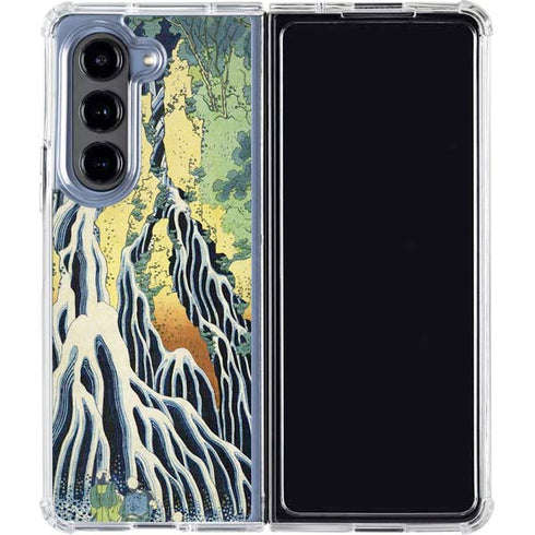 Kirifuri Falls in Kurokawa Mountain by Hokusai Galaxy Z Fold5 5G Clear Case