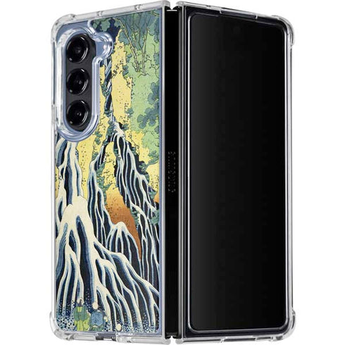 Kirifuri Falls in Kurokawa Mountain by Hokusai Galaxy Z Fold5 5G Clear Case