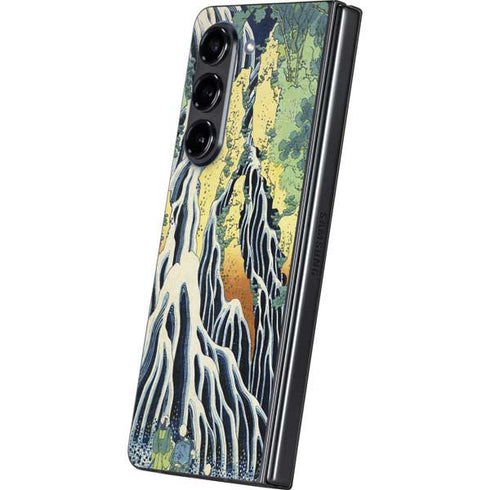 Kirifuri Falls in Kurokawa Mountain by Hokusai Galaxy Z Fold5 5G Skin