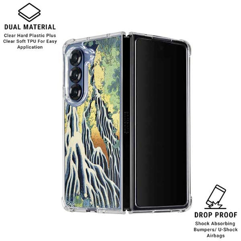 Kirifuri Falls in Kurokawa Mountain by Hokusai Galaxy Z Fold6 Clear Case