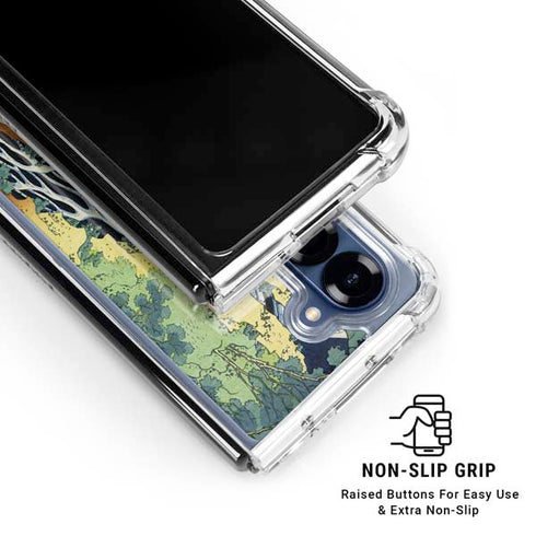 Kirifuri Falls in Kurokawa Mountain by Hokusai Galaxy Z Fold6 Clear Case