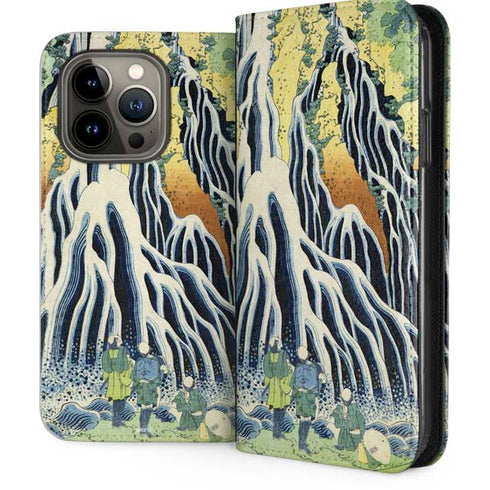 Kirifuri Falls in Kurokawa Mountain by Hokusai iPhone 13 Pro Folio Case