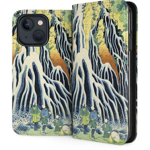 Kirifuri Falls in Kurokawa Mountain by Hokusai iPhone 14 Folio Case