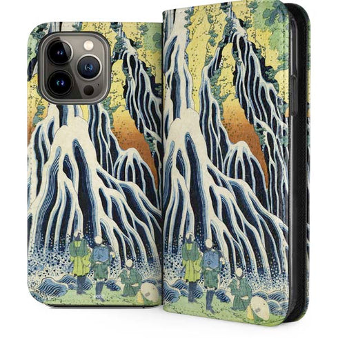 Kirifuri Falls in Kurokawa Mountain by Hokusai iPhone 14 Pro Max Folio Case