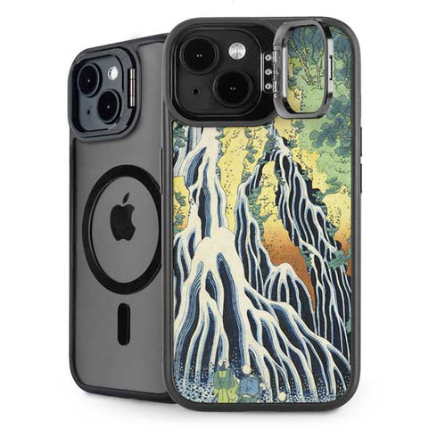 Kirifuri Falls in Kurokawa Mountain by Hokusai iPhone 15 Kickstand Case