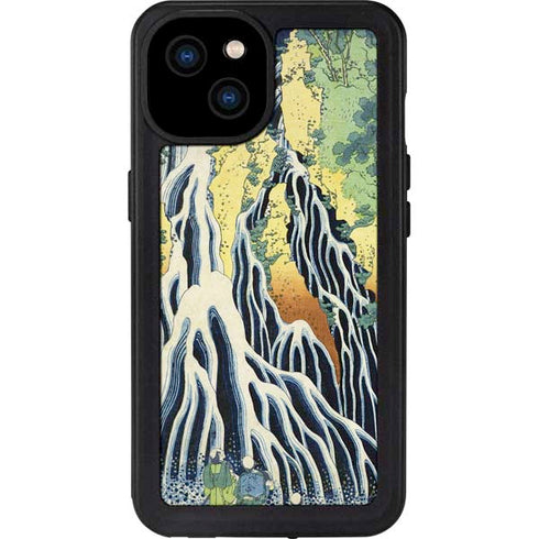 Kirifuri Falls in Kurokawa Mountain by Hokusai iPhone 15 Plus Waterproof Case