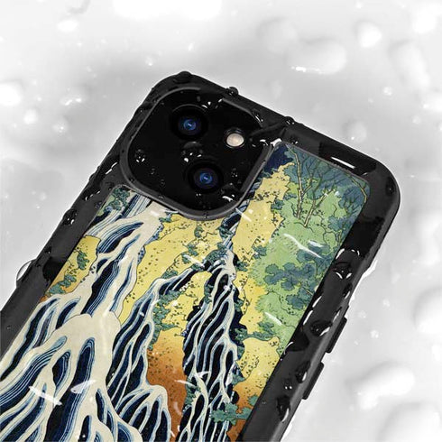 Kirifuri Falls in Kurokawa Mountain by Hokusai iPhone 15 Plus Waterproof Case