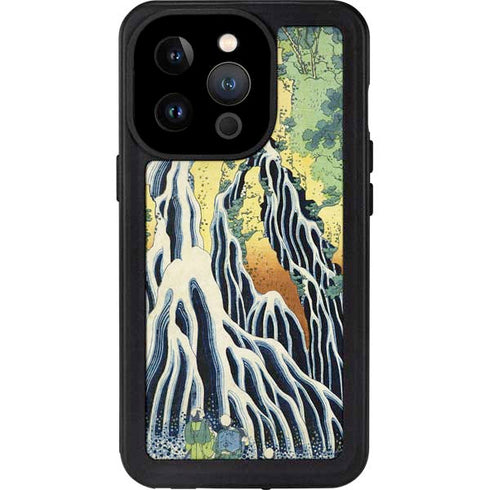 Kirifuri Falls in Kurokawa Mountain by Hokusai iPhone 15 Pro Waterproof Case