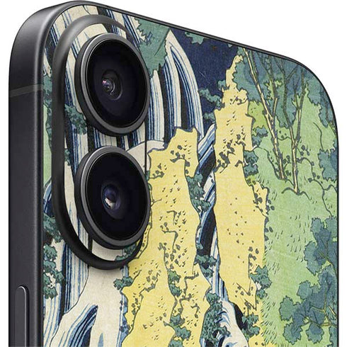 Kirifuri Falls in Kurokawa Mountain by Hokusai iPhone 16 Plus Skin