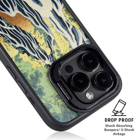 Kirifuri Falls in Kurokawa Mountain by Hokusai iPhone 16 Pro Kickstand Case