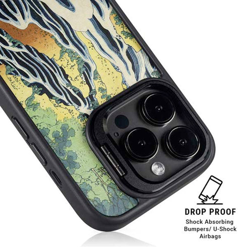 Kirifuri Falls in Kurokawa Mountain by Hokusai iPhone 16 Pro Max Kickstand Case