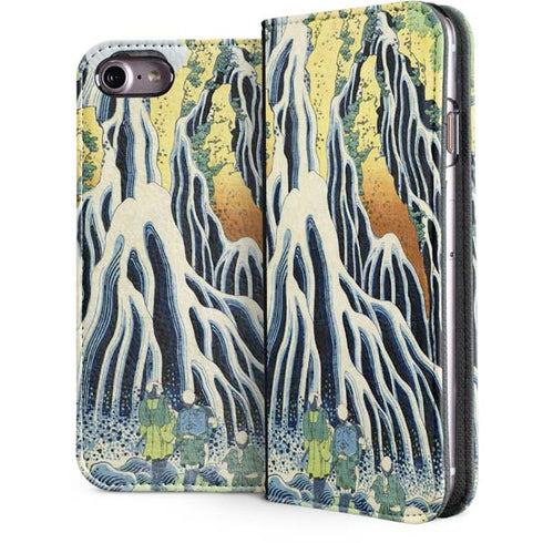 Kirifuri Falls in Kurokawa Mountain by Hokusai iPhone 7 Folio Case
