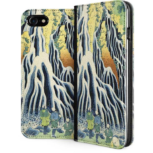 Kirifuri Falls in Kurokawa Mountain by Hokusai iPhone SE (2nd & 3rd Gen) Folio Case