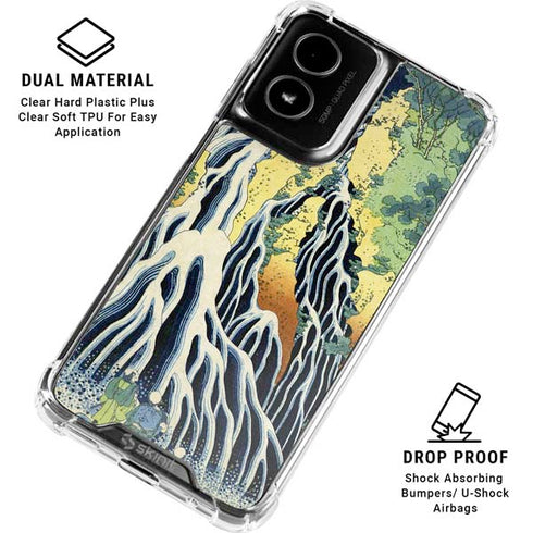 Kirifuri Falls in Kurokawa Mountain by Hokusai Moto G Power 5G (2024) Clear Case