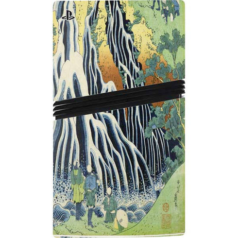 Kirifuri Falls in Kurokawa Mountain by Hokusai PS5 Pro Disk Bundle Skin