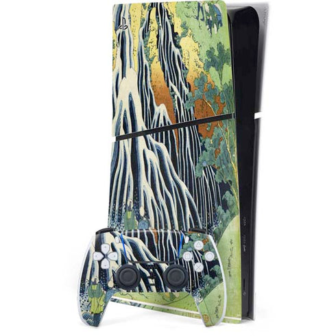 Kirifuri Falls in Kurokawa Mountain by Hokusai PlayStation PS5 Skins