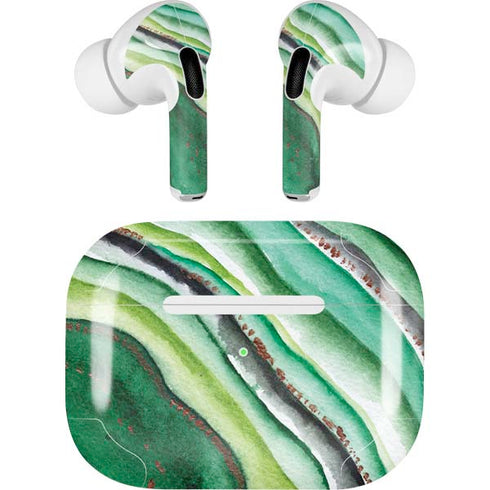 Kiwi Watercolor Geode AirPods Skins