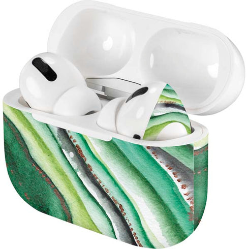 Kiwi Watercolor Geode AirPods Skins