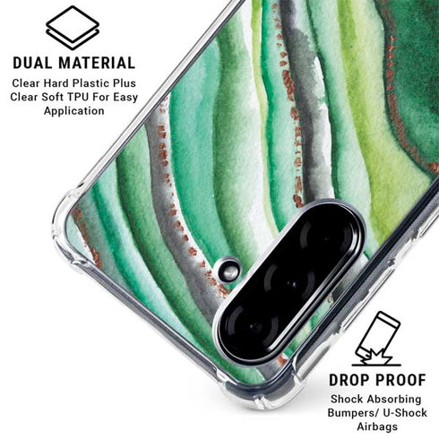 Kiwi Watercolor Geode Galaxy A36 5G Clear Case