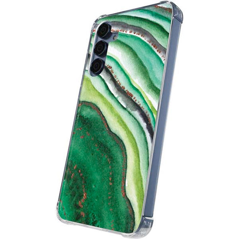 Kiwi Watercolor Geode Galaxy A55 5G Clear Case