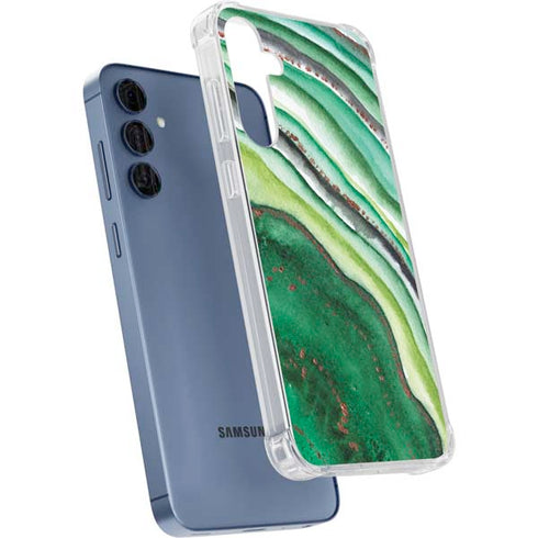 Kiwi Watercolor Geode Galaxy A55 5G Clear Case