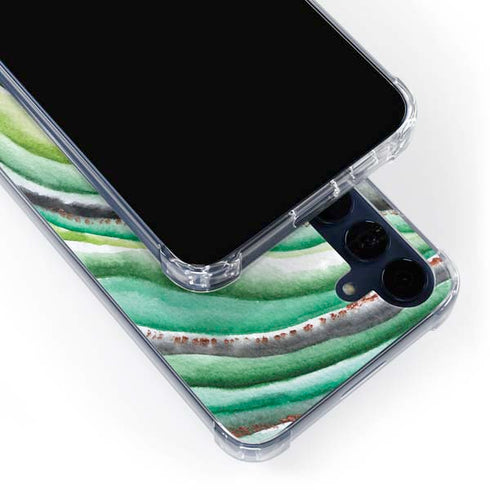 Kiwi Watercolor Geode Galaxy A55 5G Clear Case
