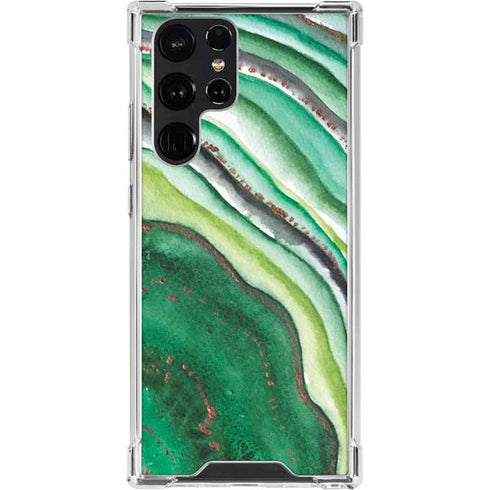 Kiwi Watercolor Geode Galaxy S23 Ultra Clear Case