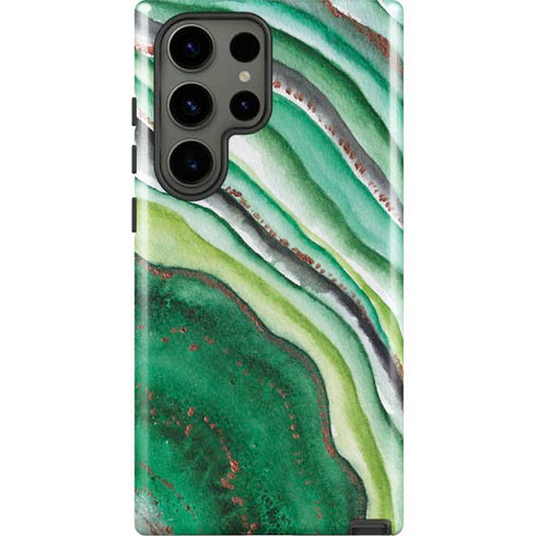 Kiwi Watercolor Geode Galaxy S23 Ultra Pro Case