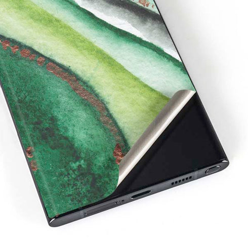 Kiwi Watercolor Geode Galaxy Skins