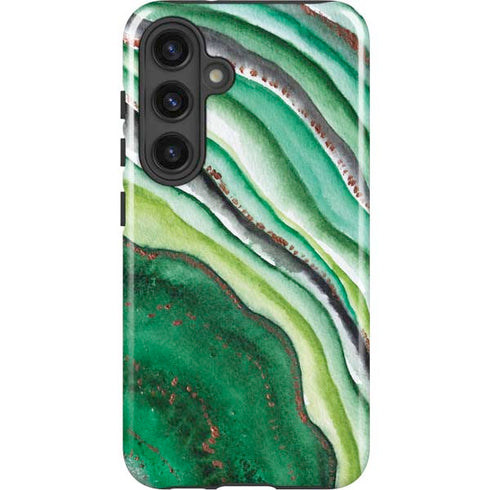 Kiwi Watercolor Geode Galaxy S25 Impact Case