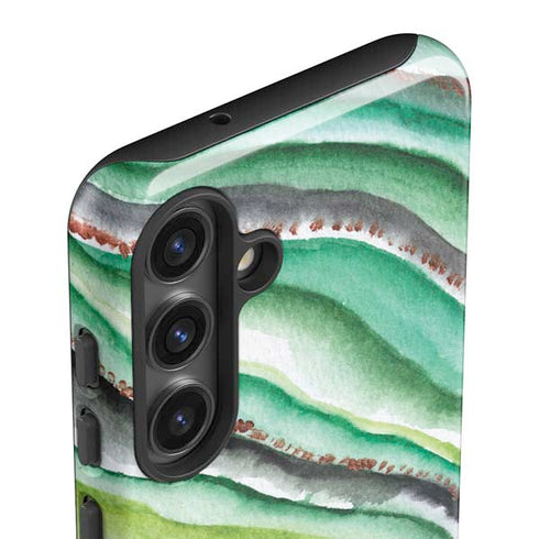 Kiwi Watercolor Geode Galaxy S25 Impact Case