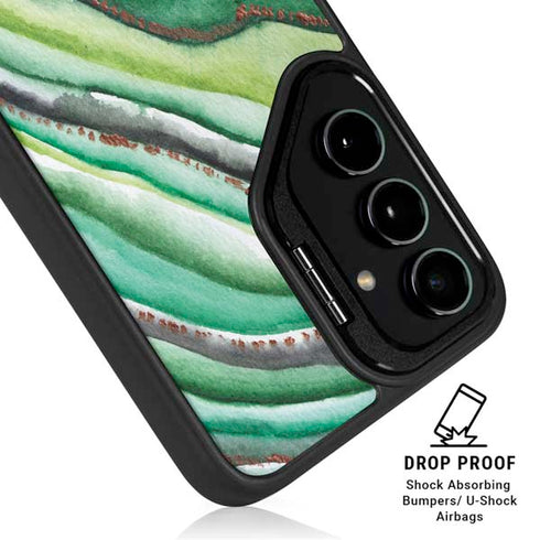 Kiwi Watercolor Geode Galaxy S24 Kickstand Case